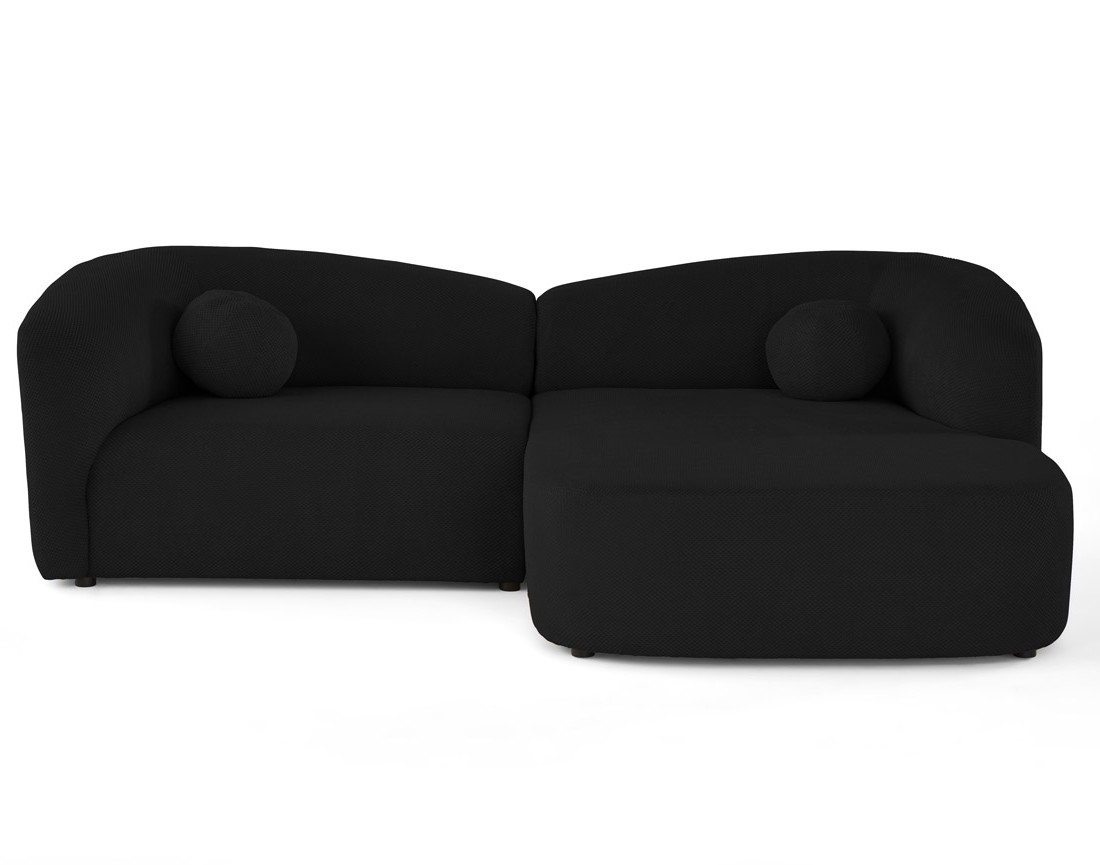 Canapé d'angle droit 4 places en velours texturé Charles