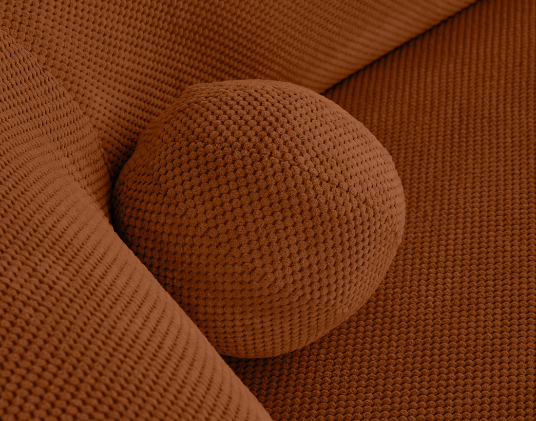 Canapé d'angle droit 4 places en velours texturé Charles