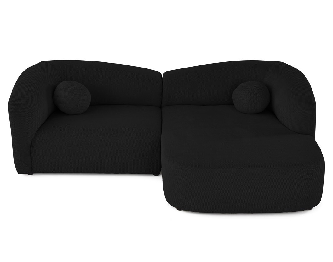 Canapé d'angle droit 4 places en velours texturé Charles