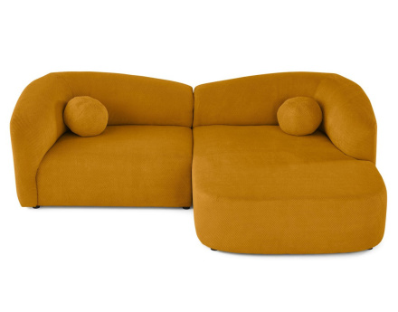 Canapé d'angle droit 4 places en velours texturé Charles