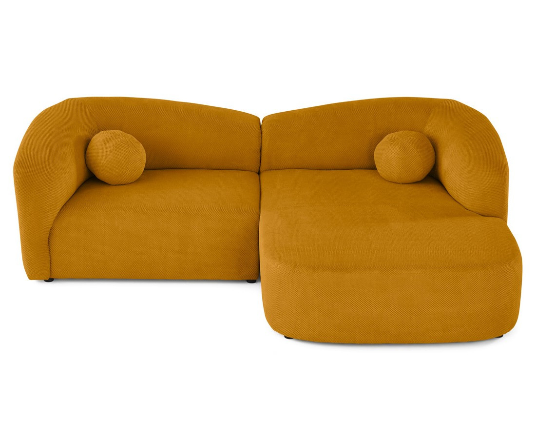 Canapé d'angle droit 4 places en velours texturé Charles