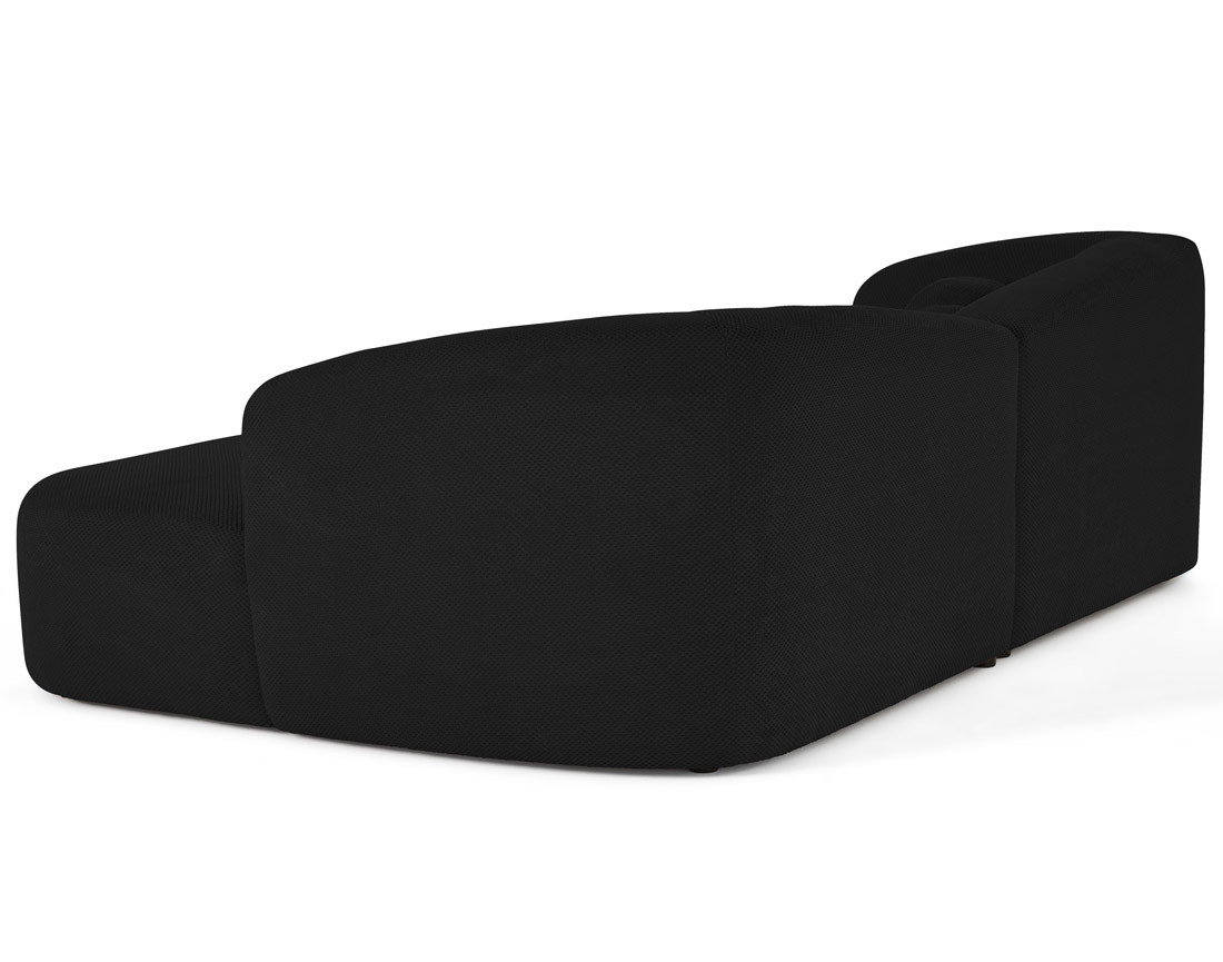 Canapé droit 4 places avec double méridienne en velours texturé Charles