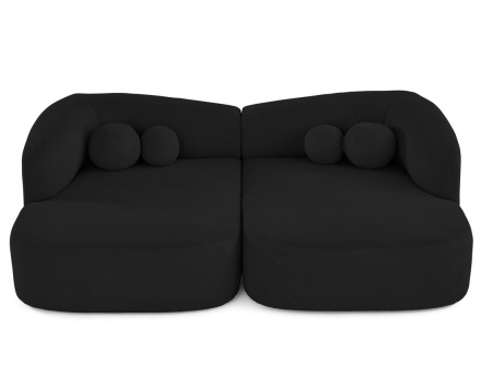 Canapé droit 4 places avec double méridienne en velours texturé Charles