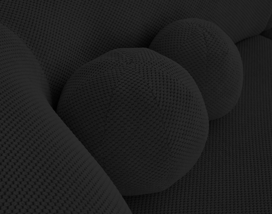 Canapé droit 4 places avec double méridienne en velours texturé Charles