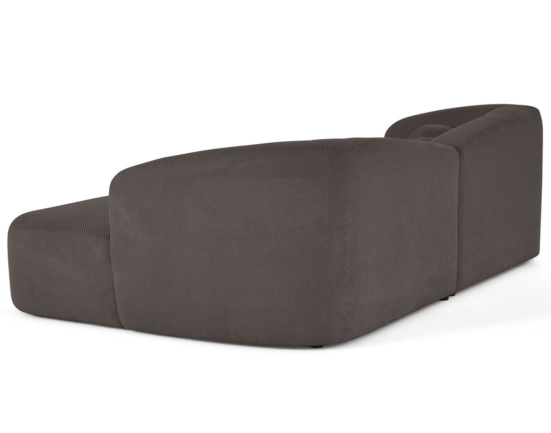 Canapé droit 4 places avec double méridienne en velours texturé Charles