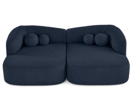 Canapé droit 4 places avec double méridienne en velours texturé Charles