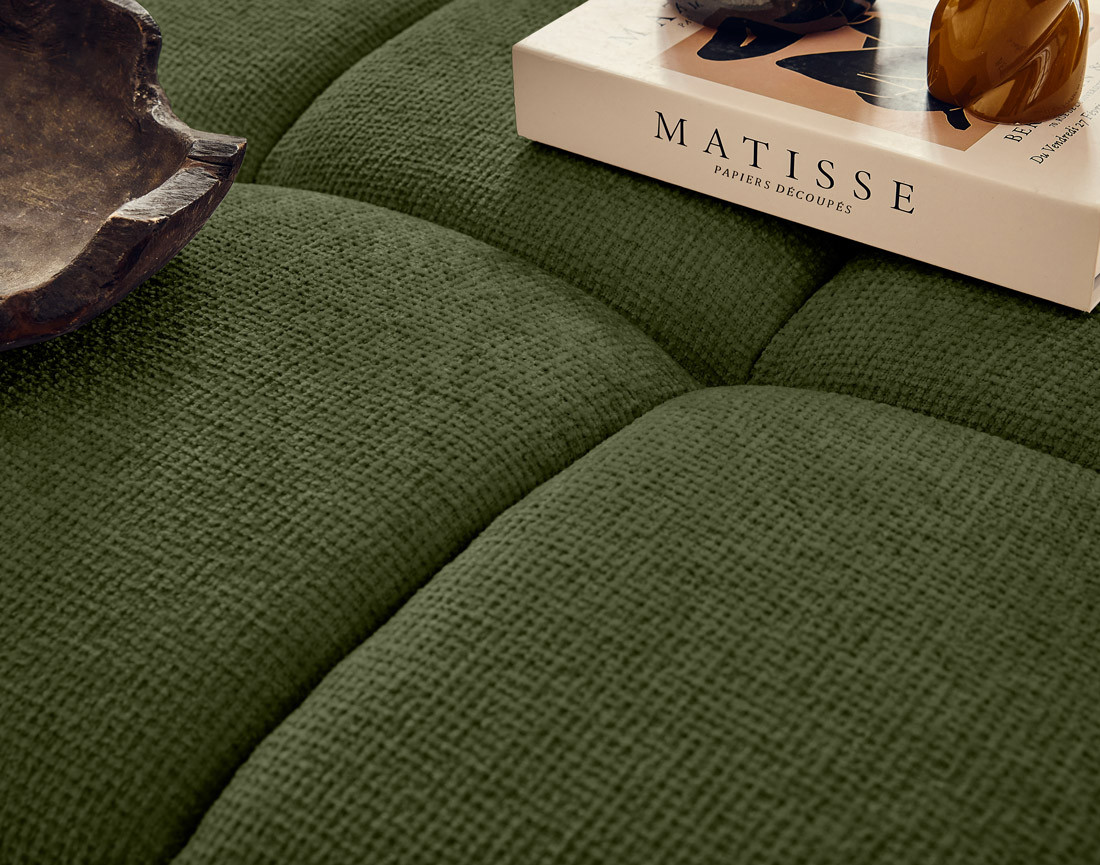 Pouf en tissu texturé Suzano