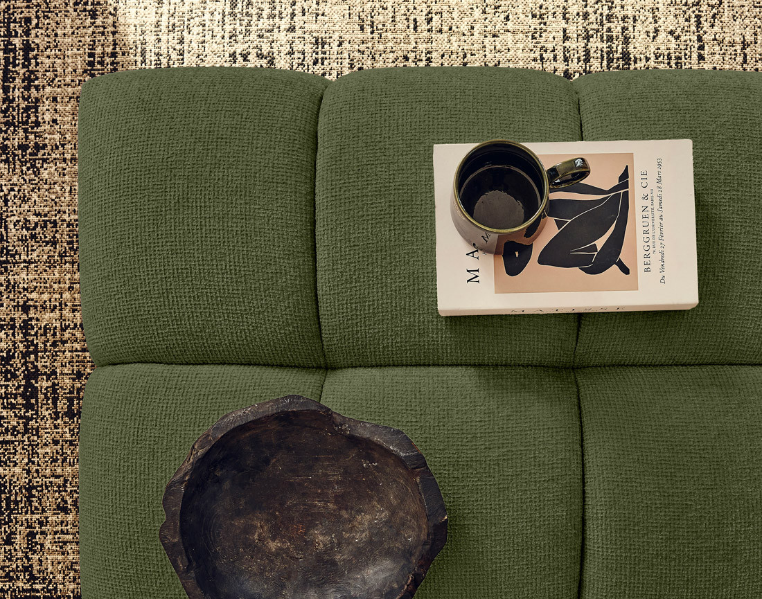 Pouf en tissu texturé Suzano