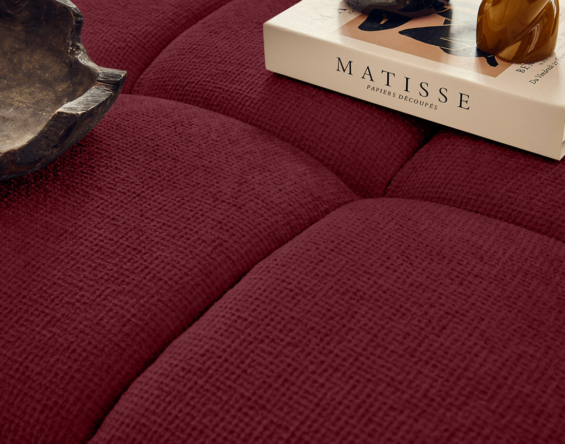 Pouf en tissu texturé Suzano