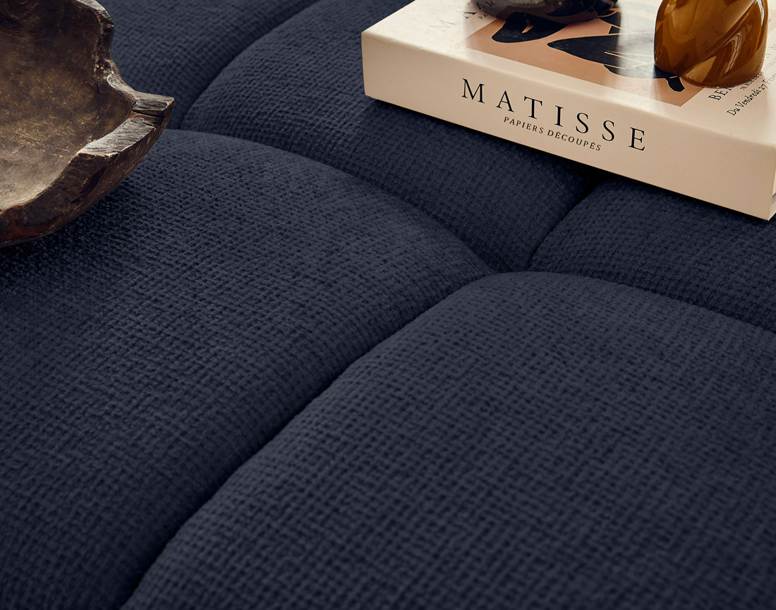 Pouf en tissu texturé Suzano