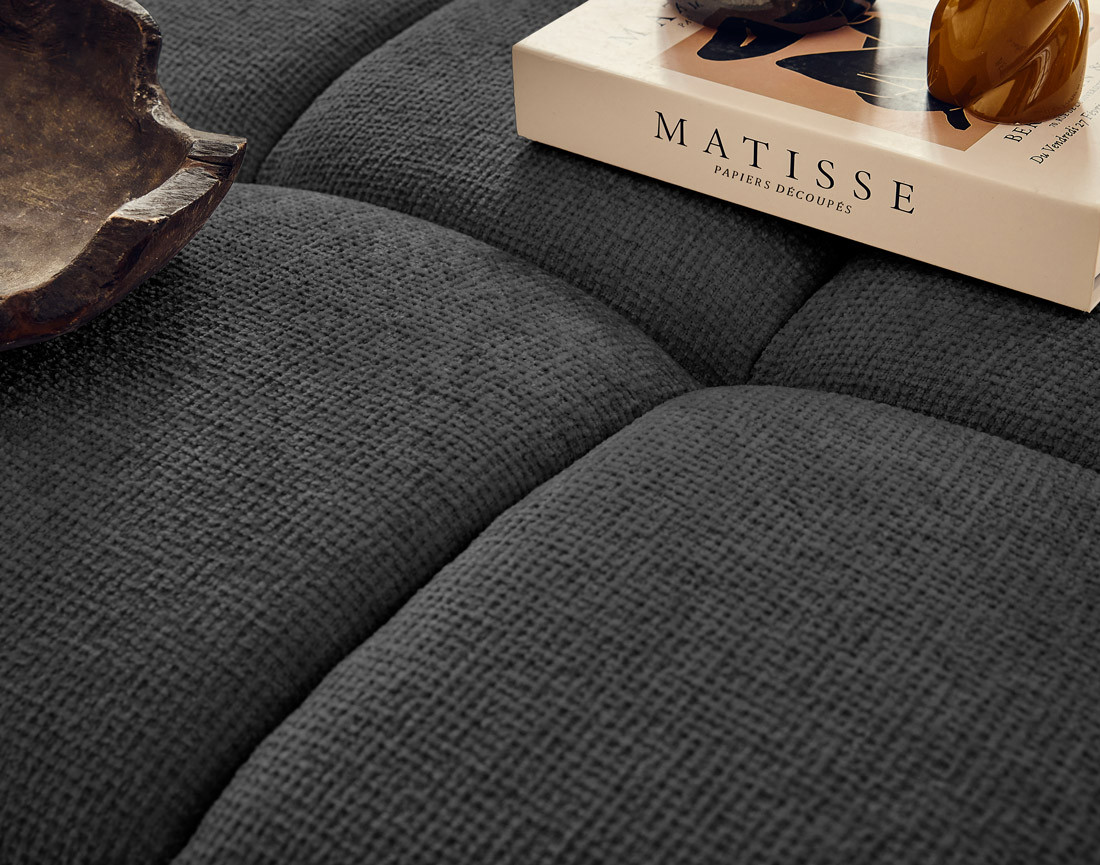 Pouf en tissu texturé Suzano