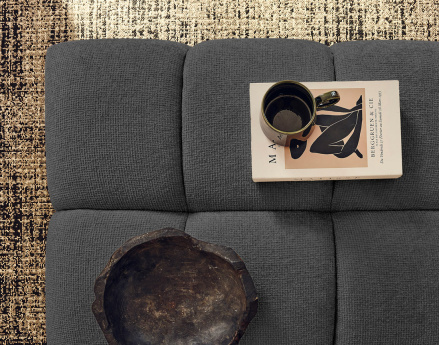 Pouf en tissu texturé Suzano