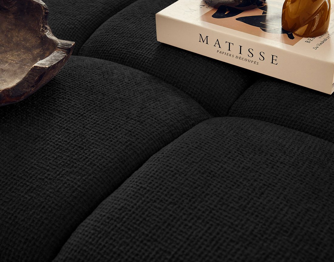 Pouf en tissu texturé Suzano