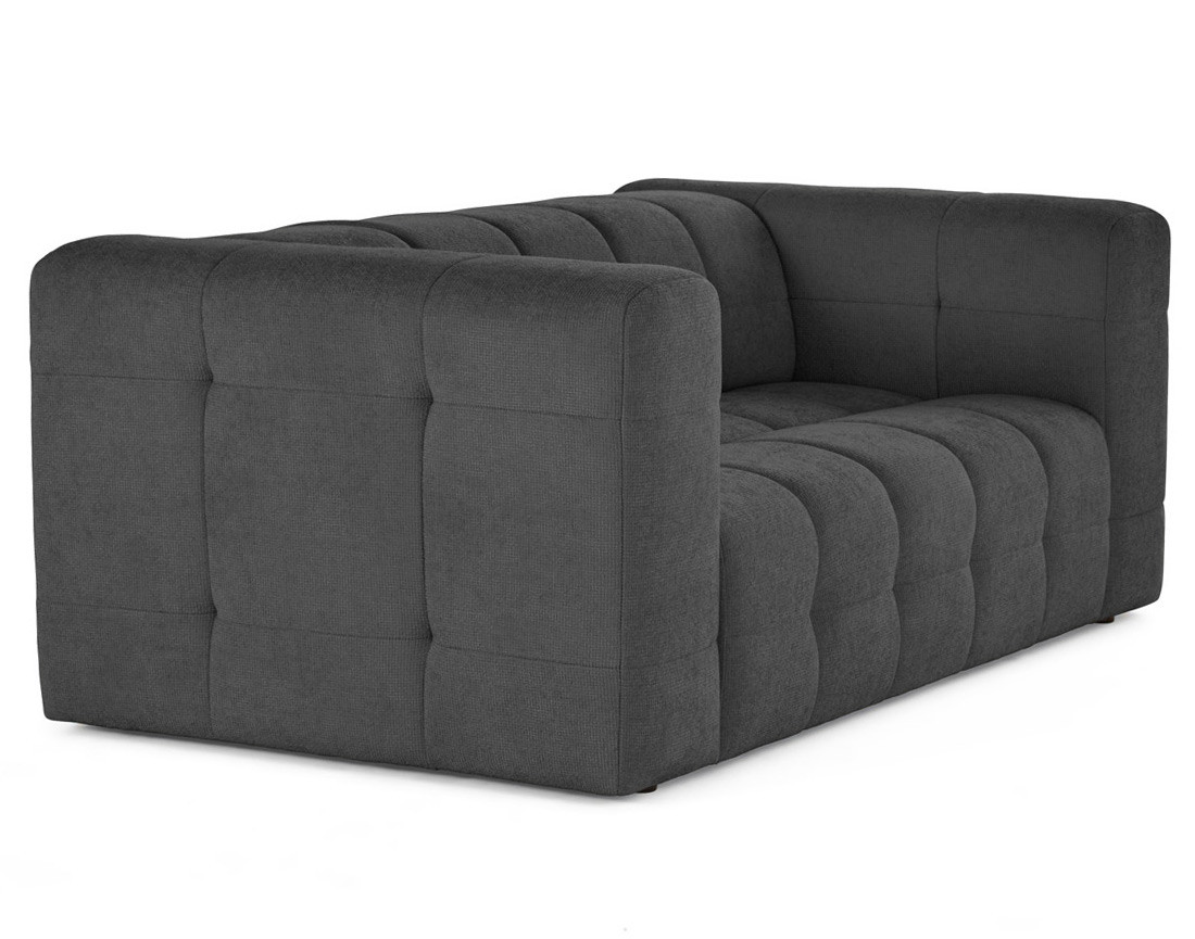 Canapé droit 2 places en tissu texturé Suzano