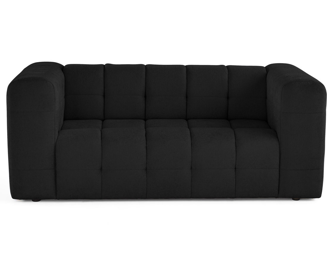 Canapé droit 2 places en tissu texturé Suzano