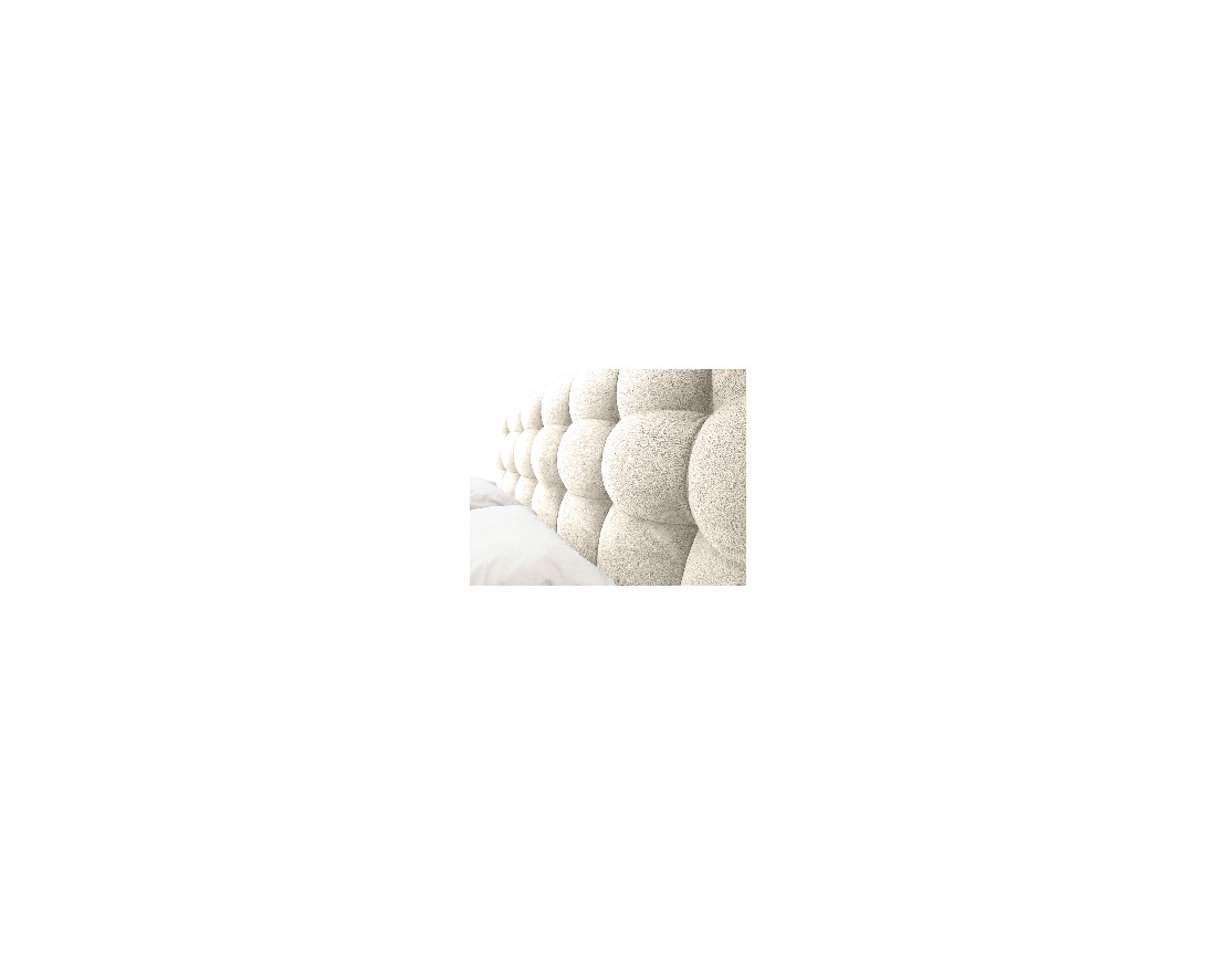 Lit coffre 140x200 en tissu bouclette sommier inclus Sohan