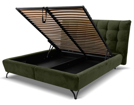 Lit coffre 160x200 cm en tissu bouclette sommier inclus Sohan