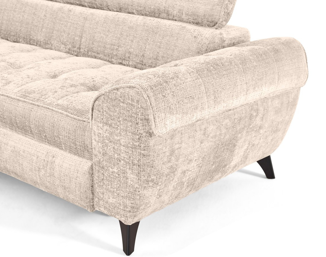 Canapé d'angle gauche convertible avec coffre en velours texturé Marlo