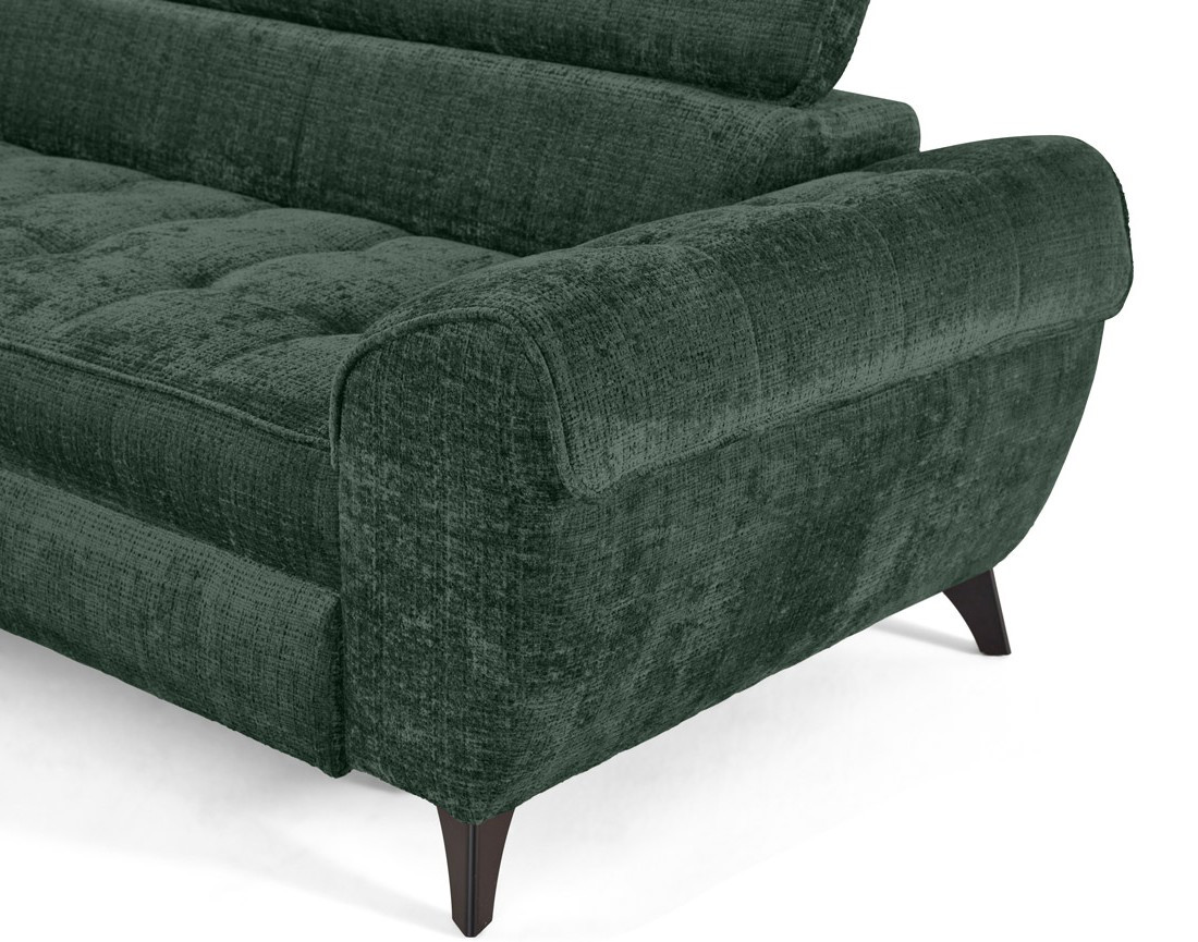 Canapé d'angle gauche convertible avec coffre en velours texturé Marlo