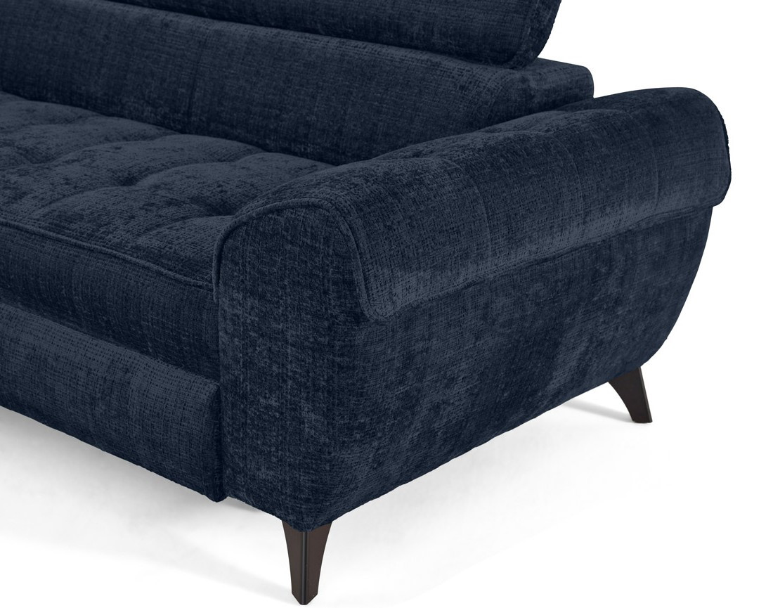 Canapé d'angle gauche convertible avec coffre en velours texturé Marlo