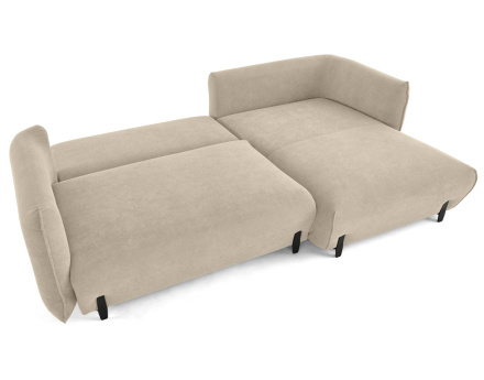 Canapé d'angle droit 4 places convertible avec coffre en tissu Gianni