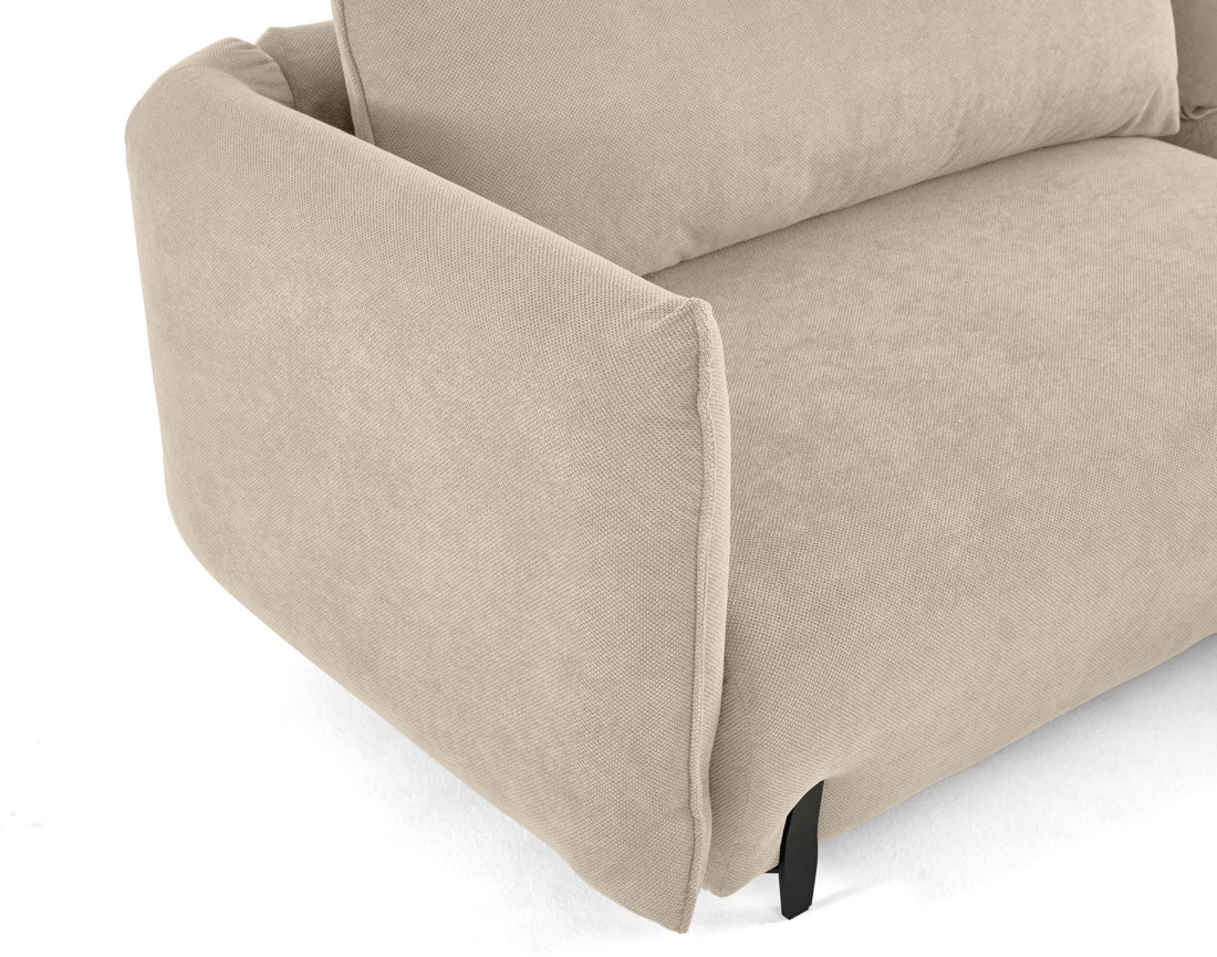 Canapé d'angle droit 4 places convertible avec coffre en tissu Gianni