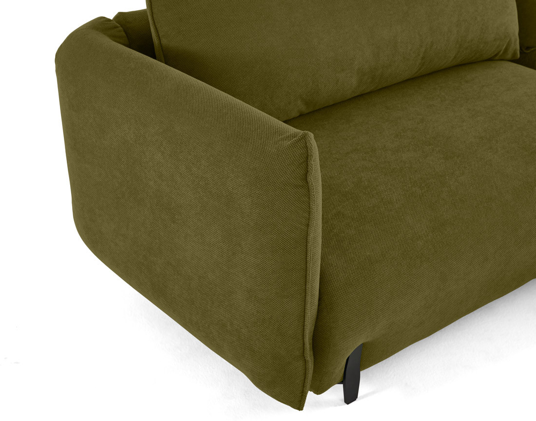 Canapé d'angle droit 4 places convertible avec coffre en tissu Gianni