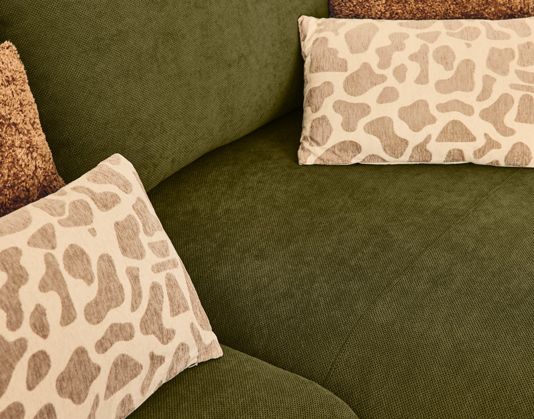 Canapé d'angle droit 4 places convertible avec coffre en tissu Gianni