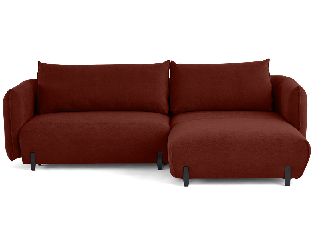 Canapé d'angle droit 4 places convertible avec coffre en tissu Gianni