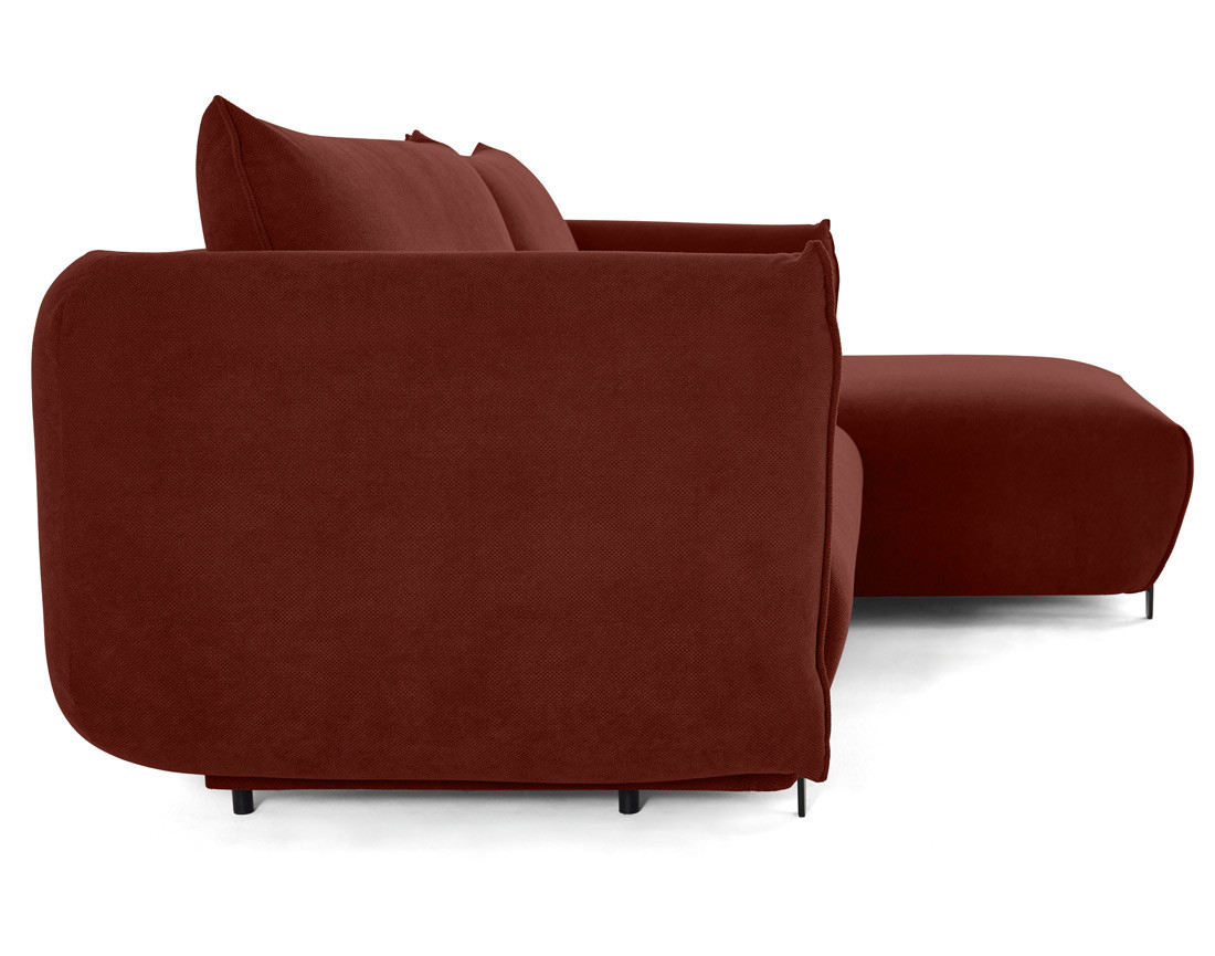 Canapé d'angle droit 4 places convertible avec coffre en tissu Gianni