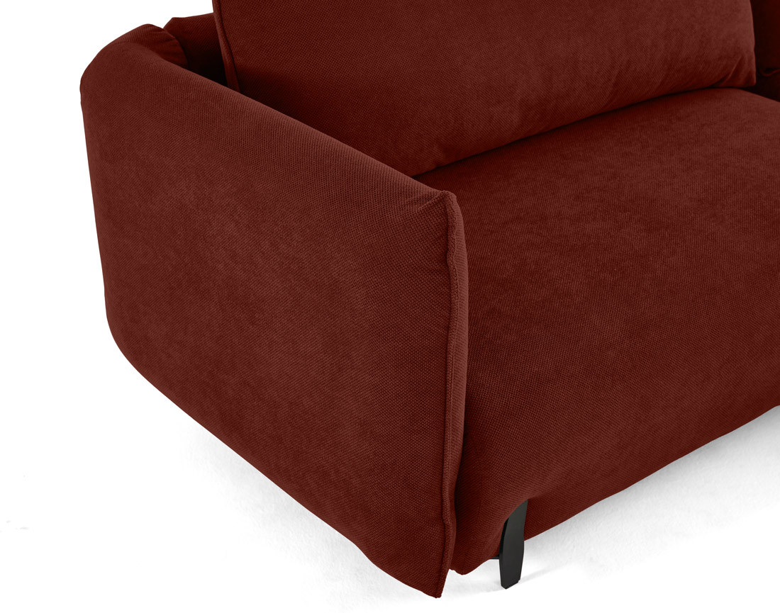 Canapé d'angle droit 4 places convertible avec coffre en tissu Gianni