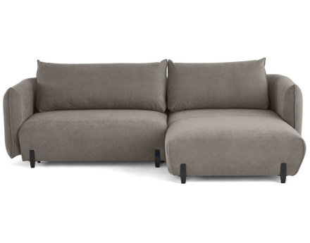 Canapé d'angle droit 4 places convertible avec coffre en tissu Gianni