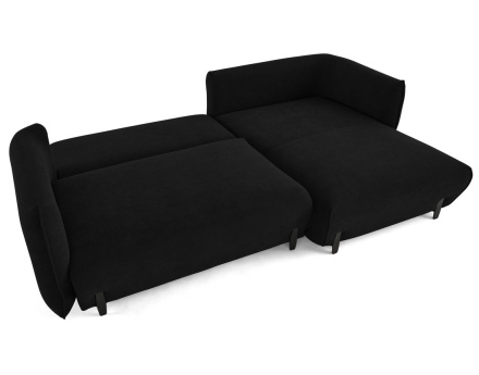 Canapé d'angle droit 4 places convertible avec coffre en tissu Gianni