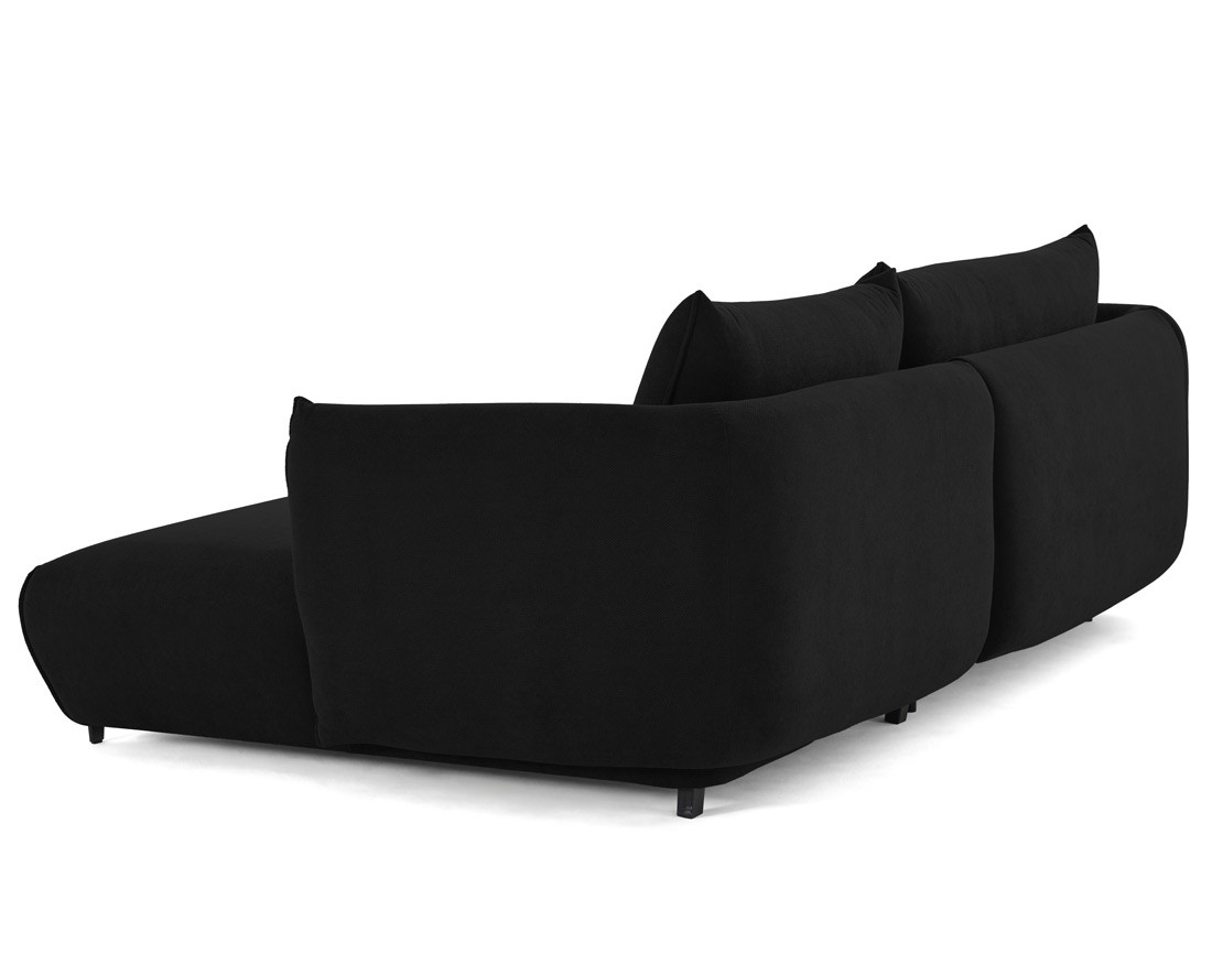 Canapé d'angle droit 4 places convertible avec coffre en tissu Gianni