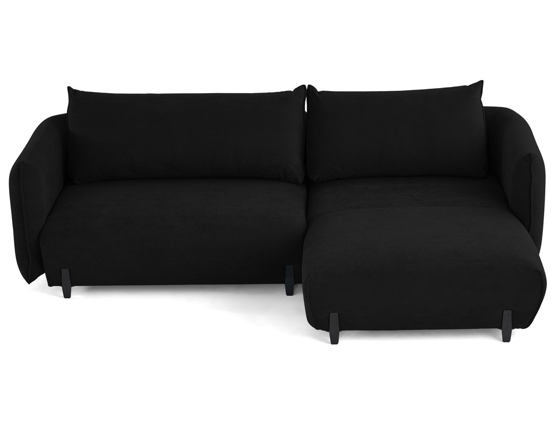 Canapé d'angle droit 4 places convertible avec coffre en tissu Gianni