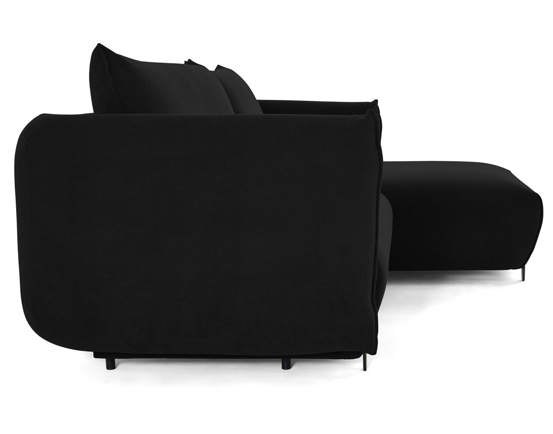 Canapé d'angle droit 4 places convertible avec coffre en tissu Gianni