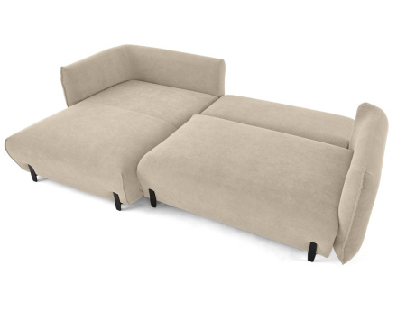 Canapé d'angle gauche 4 places convertible avec coffre en tissu Gianni