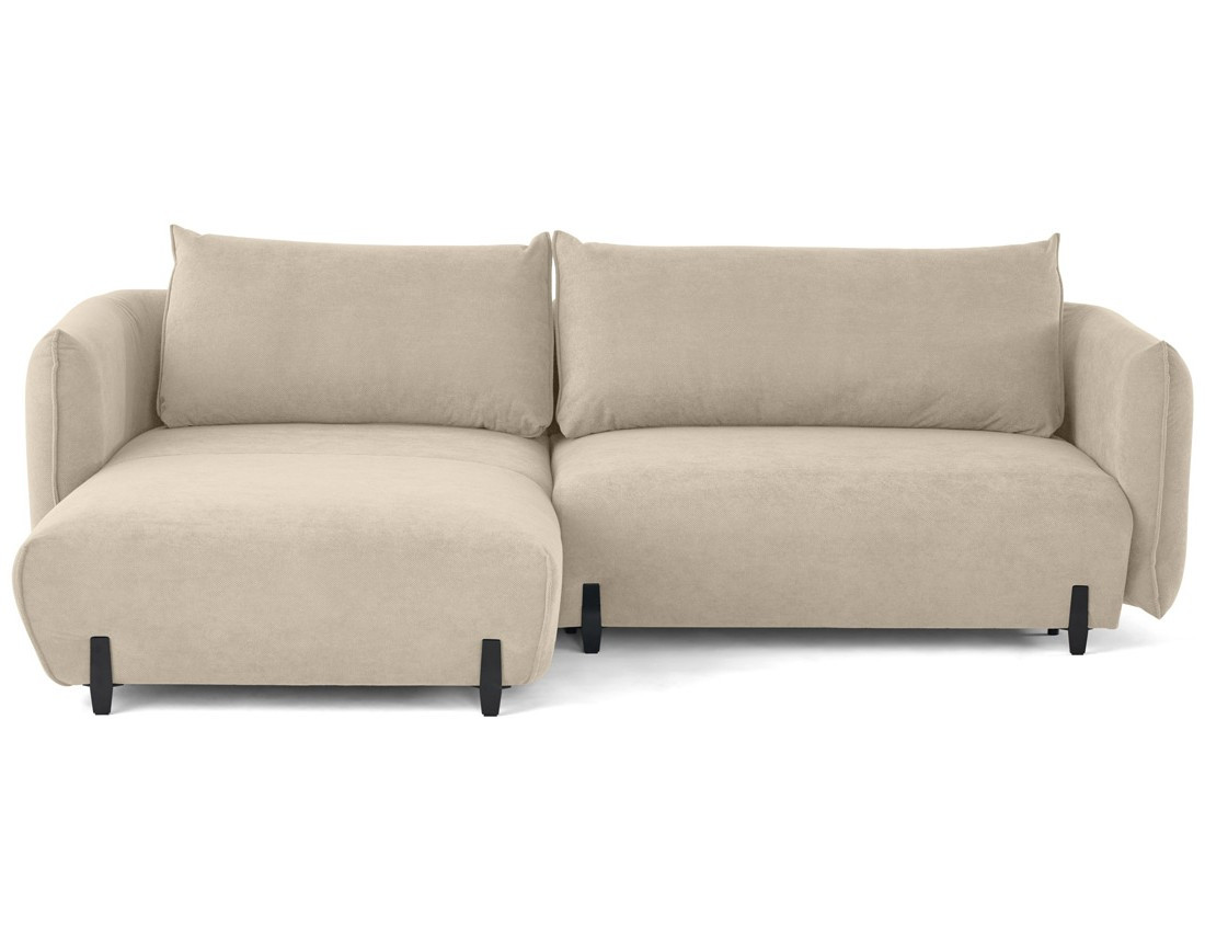 Canapé d'angle gauche 4 places convertible avec coffre en tissu Gianni