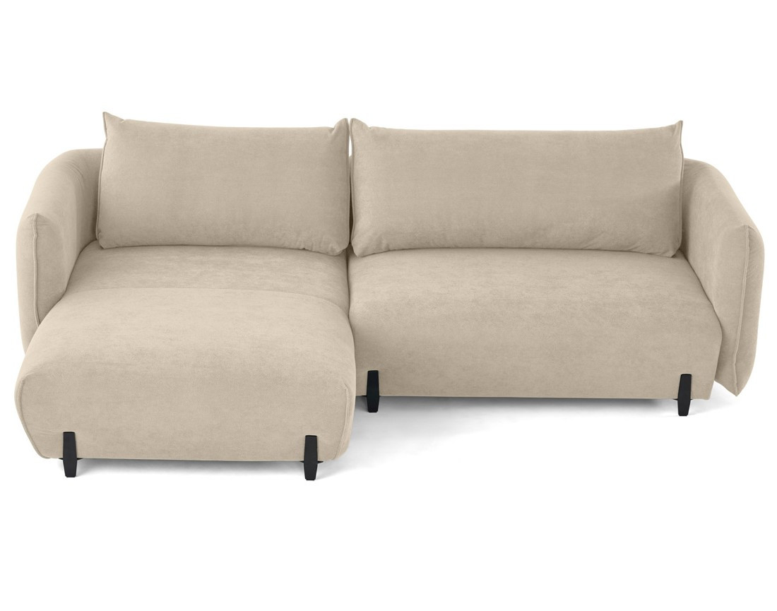 Canapé d'angle gauche 4 places convertible avec coffre en tissu Gianni