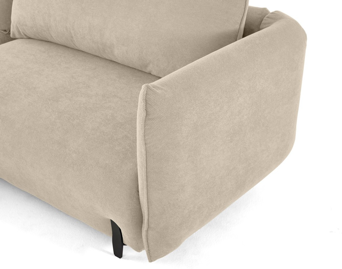 Canapé d'angle gauche 4 places convertible avec coffre en tissu Gianni