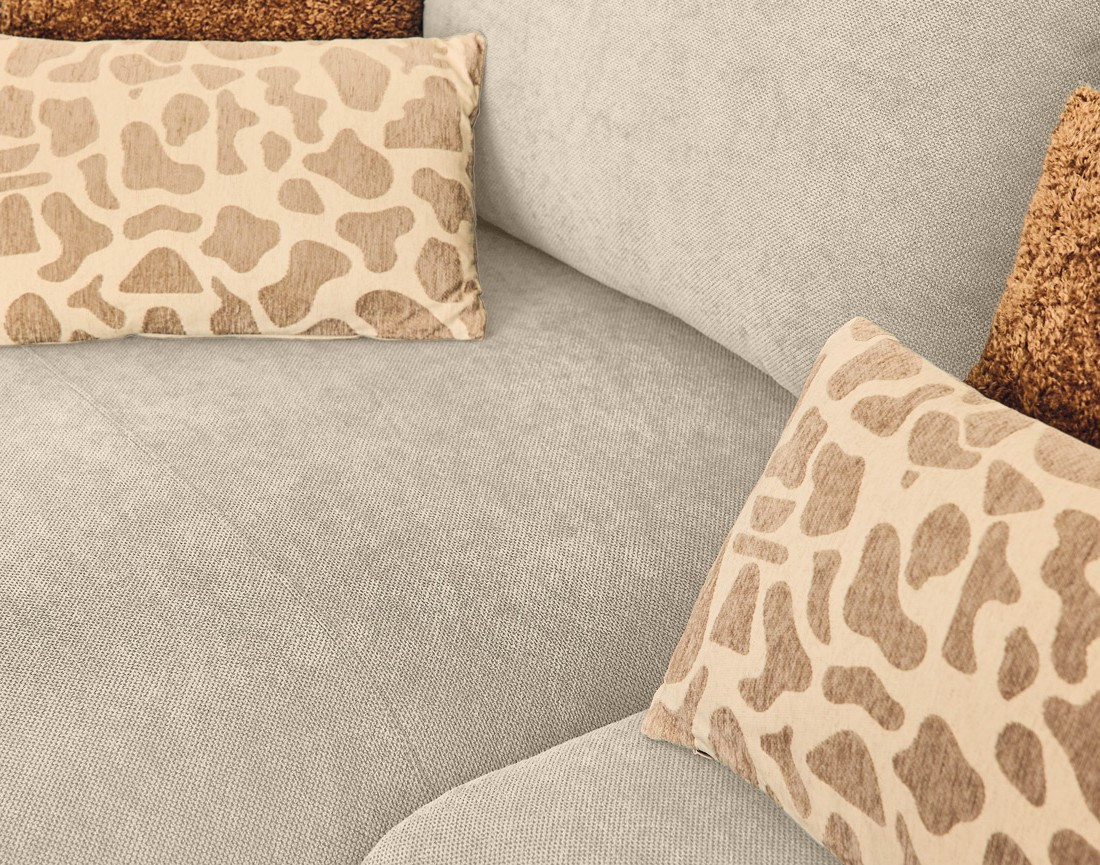 Canapé d'angle gauche 4 places convertible avec coffre en tissu Gianni