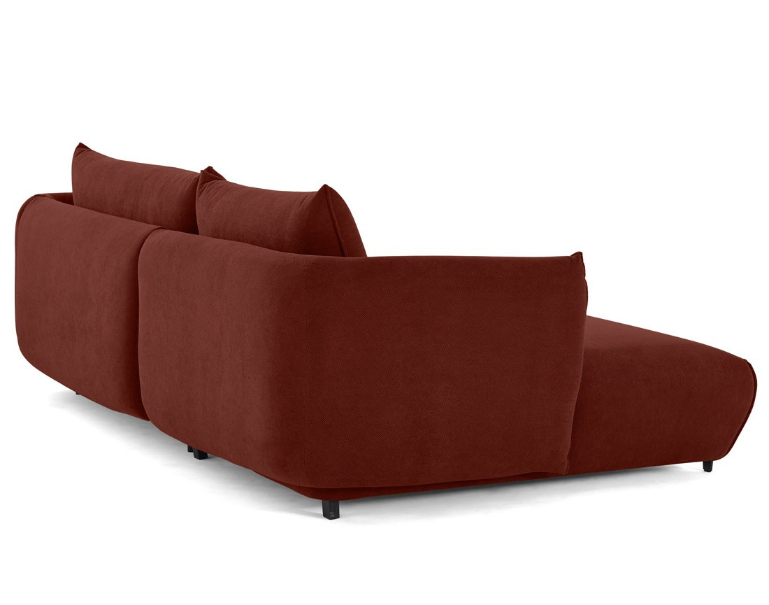 Canapé d'angle gauche 4 places convertible avec coffre en tissu Gianni