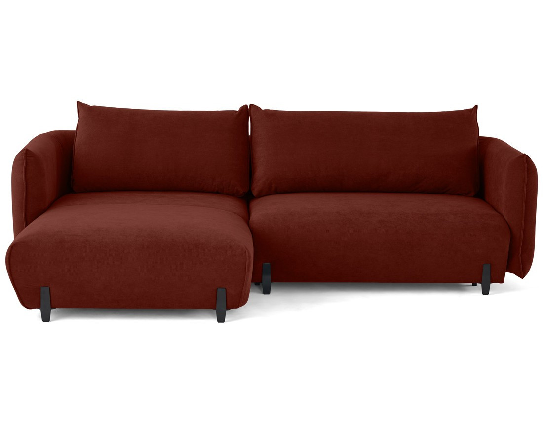 Canapé d'angle gauche 4 places convertible avec coffre en tissu Gianni