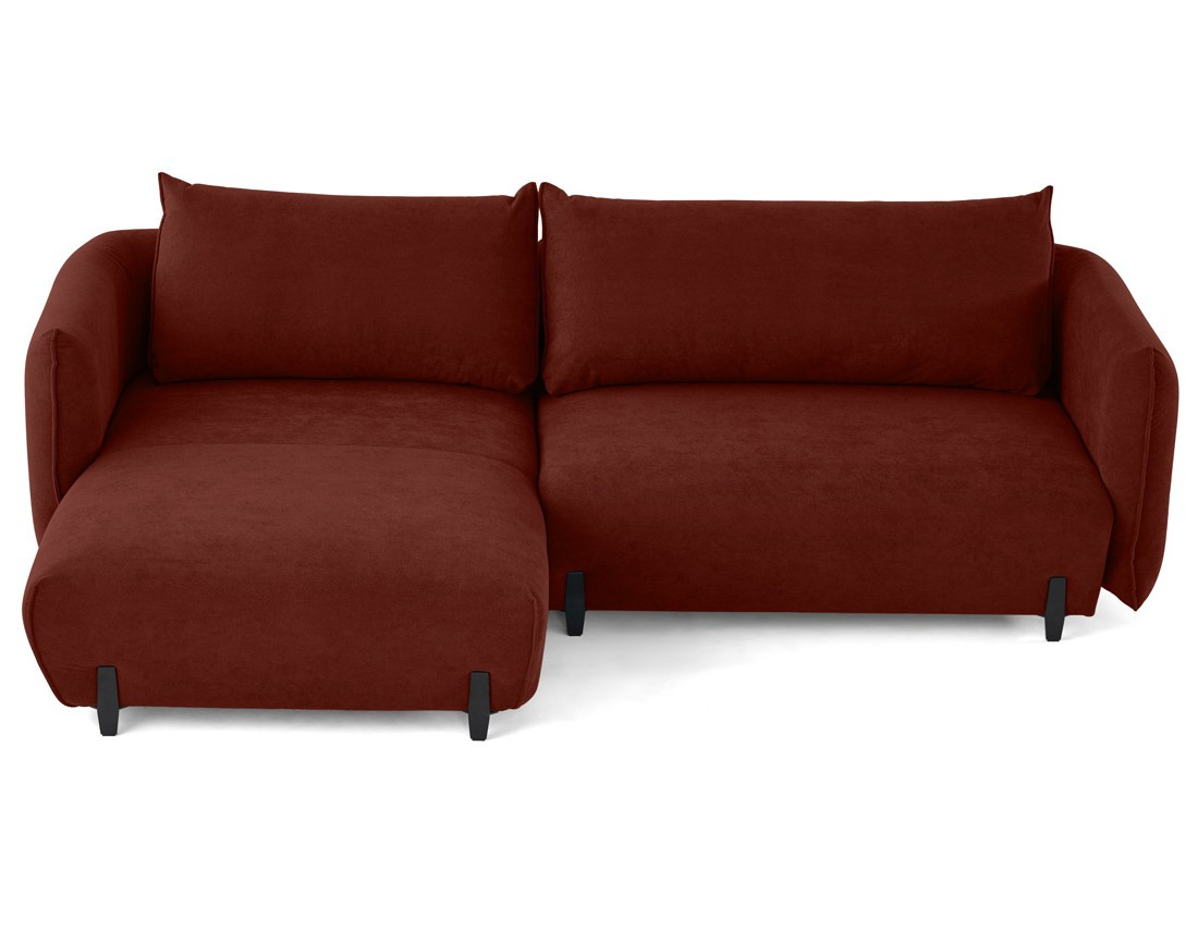 Canapé d'angle gauche 4 places convertible avec coffre en tissu Gianni