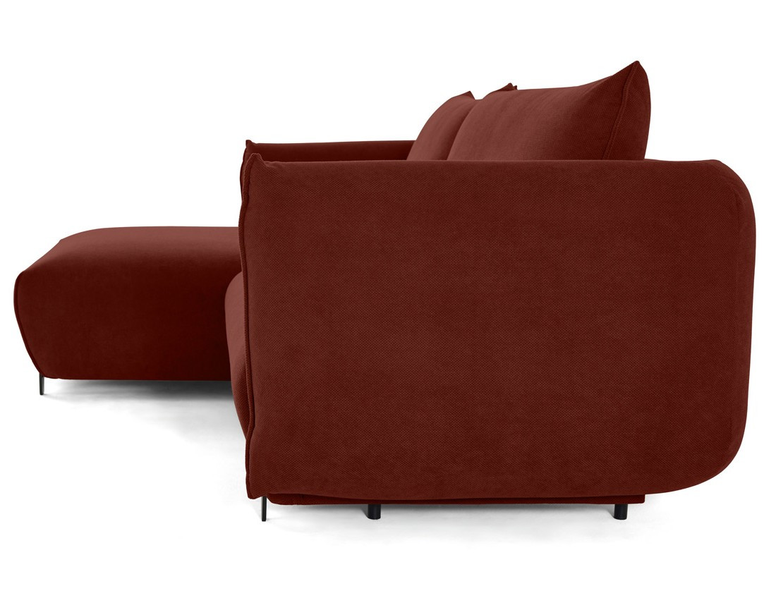 Canapé d'angle gauche 4 places convertible avec coffre en tissu Gianni