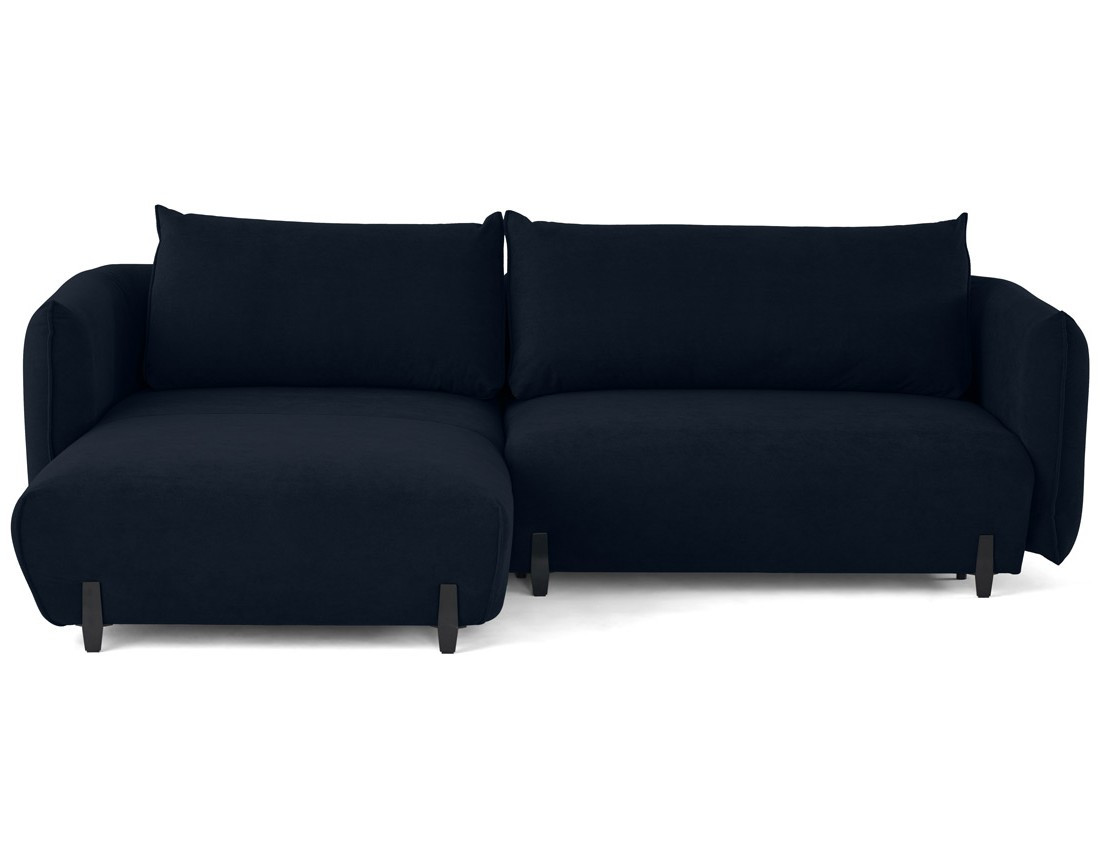 Canapé d'angle gauche 4 places convertible avec coffre en tissu Gianni