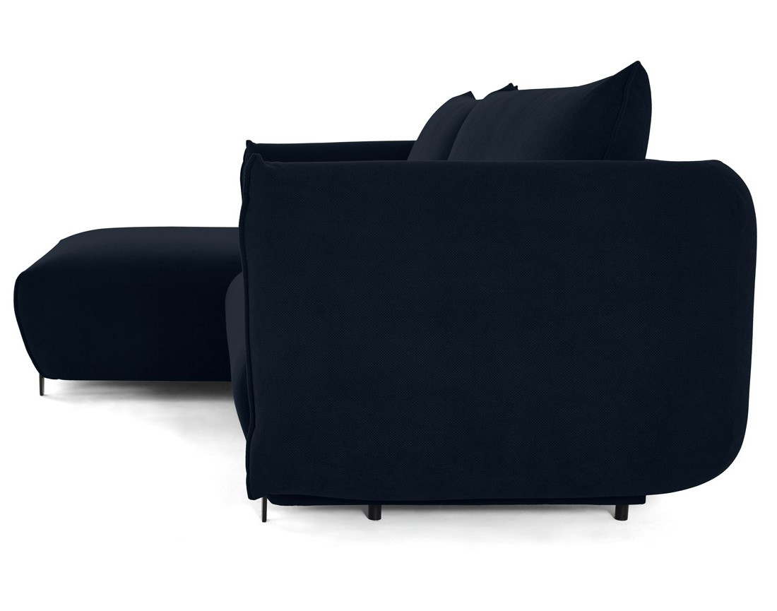 Canapé d'angle gauche 4 places convertible avec coffre en tissu Gianni