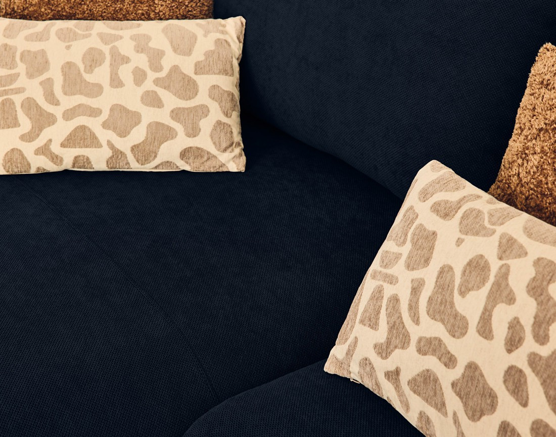 Canapé d'angle gauche 4 places convertible avec coffre en tissu Gianni