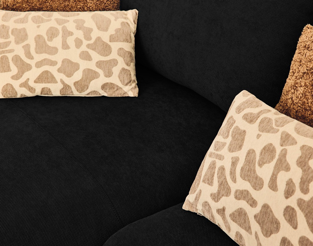 Canapé d'angle gauche 4 places convertible avec coffre en tissu Gianni