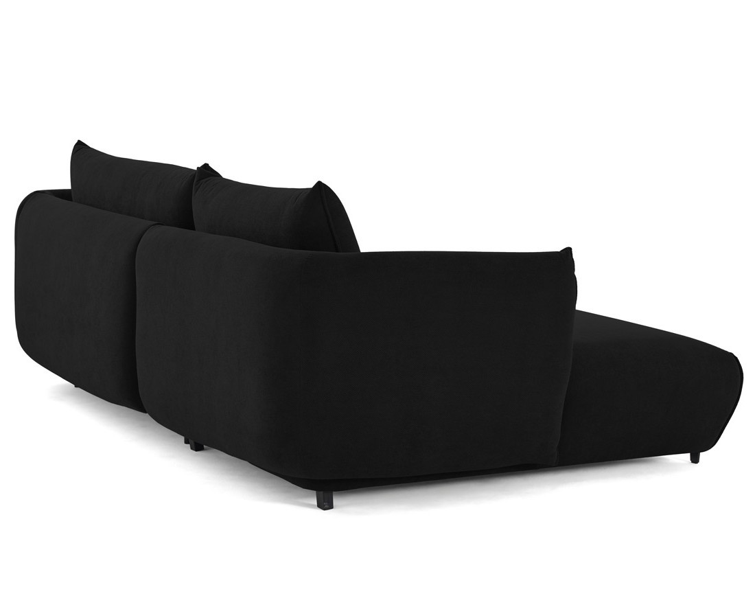 Canapé d'angle gauche 4 places convertible avec coffre en tissu Gianni